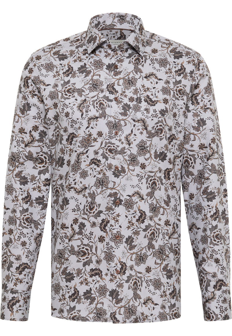 Eterna Slim Fit Shirt 1021/31 F171 - Silver Printed 1021_F17131-6