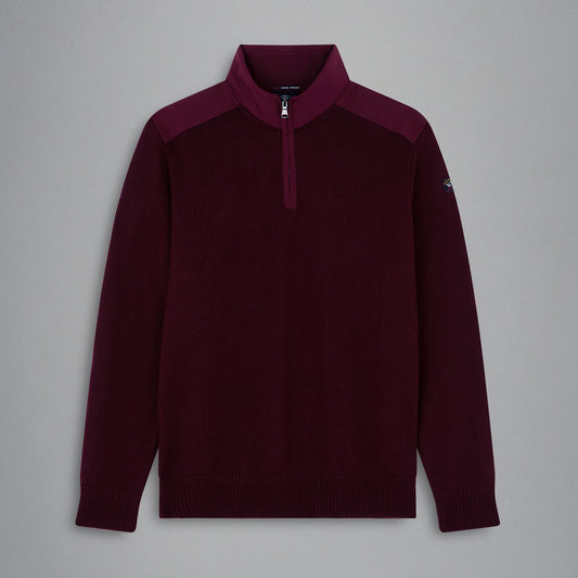 Paul & Shark Virgin Wool Half-Zip Sweater - Bordeaux 12311135_411-2