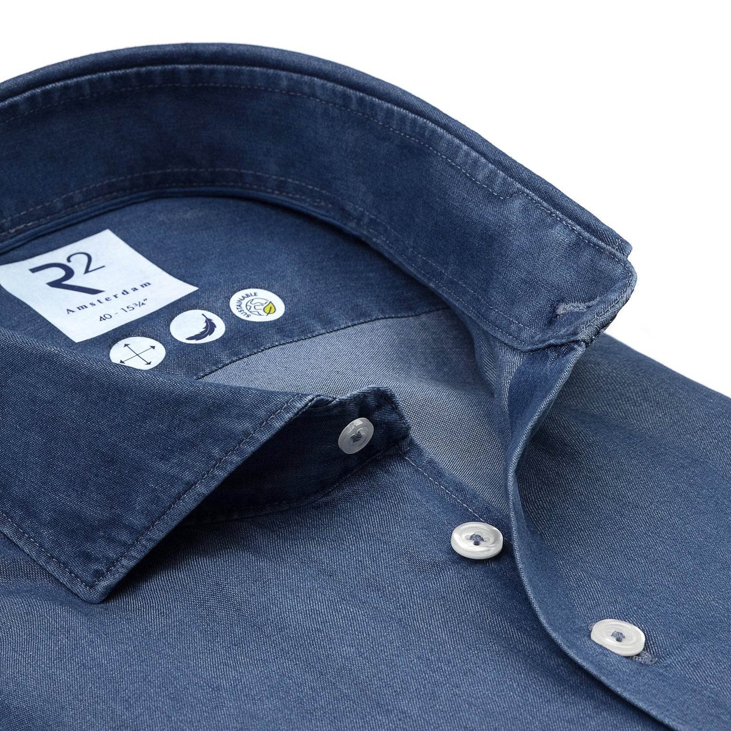 R2 Amsterdam Long Sleeve Shirt 128.CA.099 - Denim Blue 128.CA.099_016_2