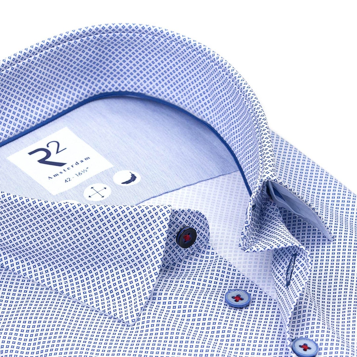 R2 Amsterdam Long Sleeve Shirt 128.hbd.073 014 -BLUE 128.HBD.073_014_2
