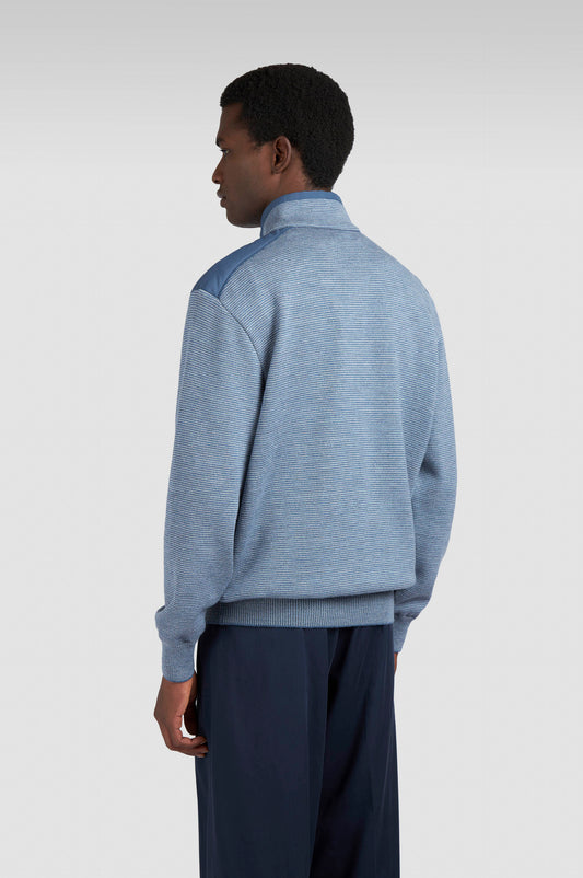 Paul & Shark Half-zip Typhoon® Platinum Sweater in Soft Cool Touch Wool - Vapor Blue 15311133-200-ab-v