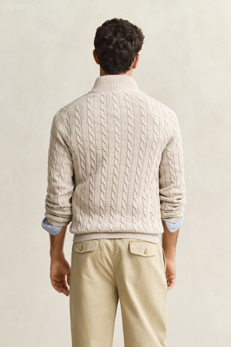 Gant Cable Knit Half-Zip Sweater 1773334800_305_018870_OAT_MELANGE_alternate