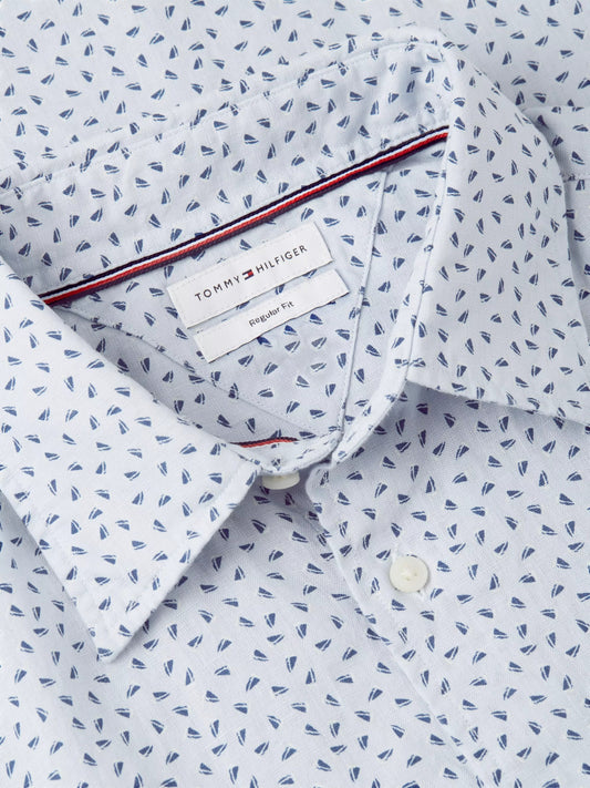Linen Sailing Print Short Sleeve Shirt – 100% Linen Regular Fit-LB 1778145559_5781_019308_LIGHT_BLUE_alternate