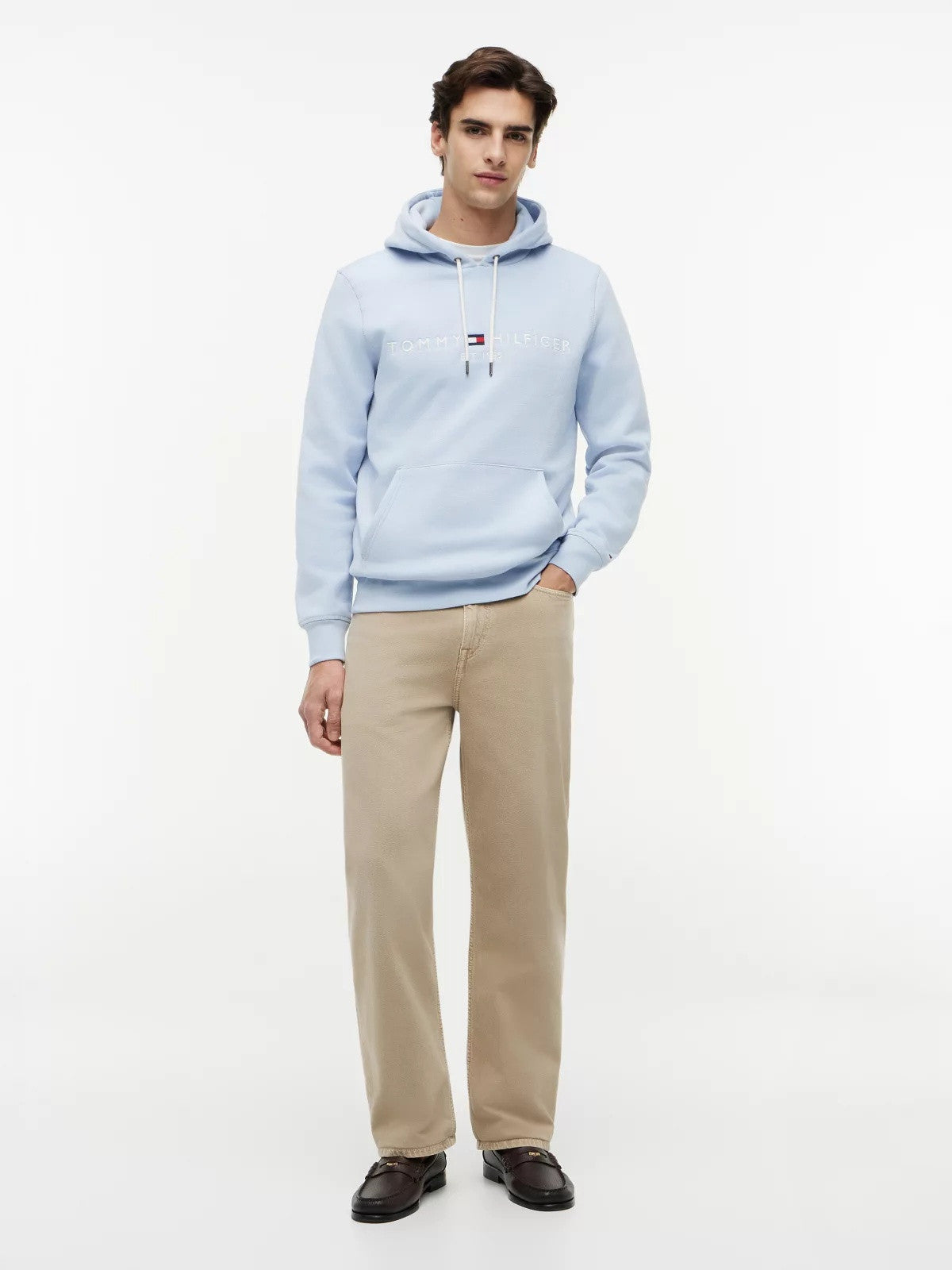 Tommy Logo Flex Fleece Hoody – Transitional Organic Cotton 1778160688_56_019171_SKY_alternate