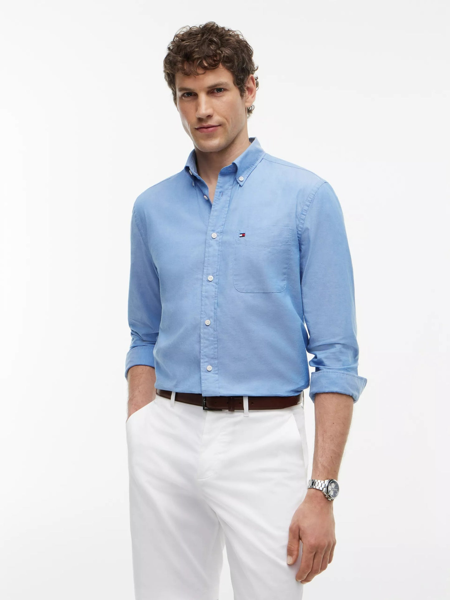 Slim Fit Lightweight Oxford Shirt – Regenerative Cotton-SLATE BLUE/W 1778229107_1768_019157_SLATE_BLUEW_alternate