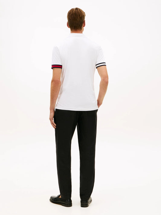 Tommy Hilfiger RWB Cuff Liquid Touch Slim Fit Polo Shirt - White 1778487079_4448_019155_WHITE_alternate