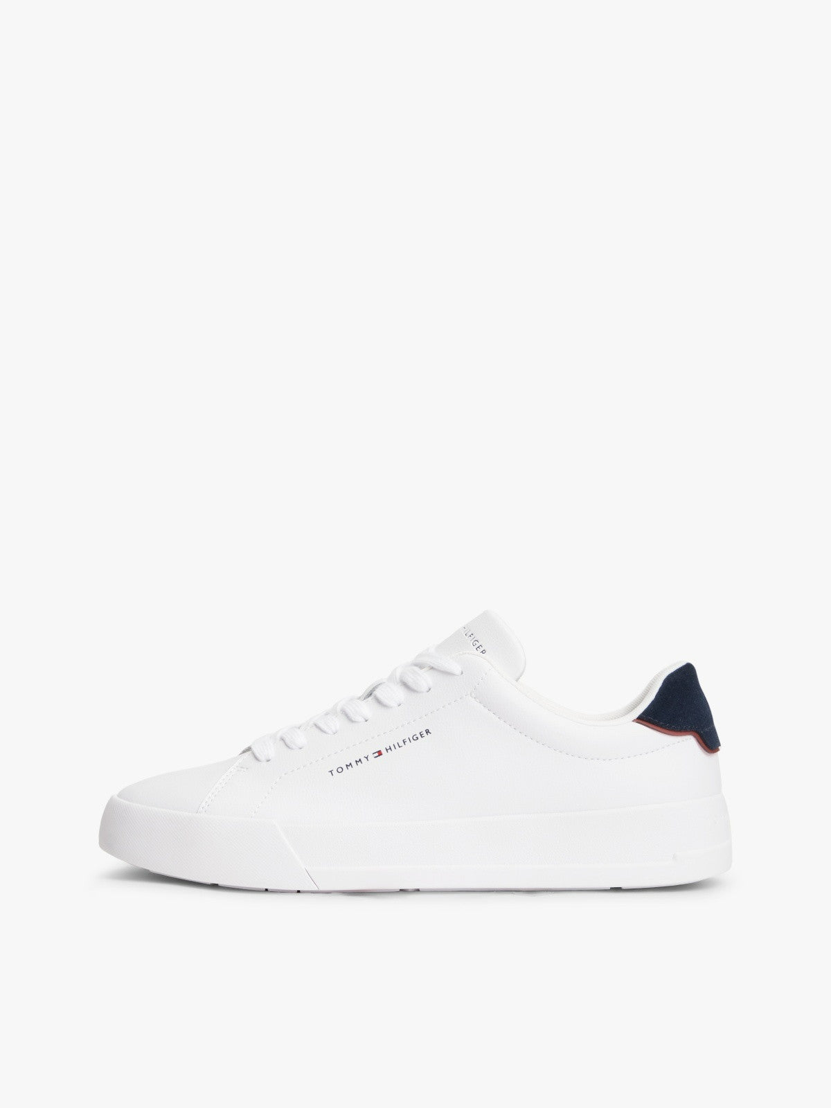 Tommy Hilfiger Logo Court Trainers With Leather - Ecru-WHITE 1778588553_2571_019048_WHITE_alternate