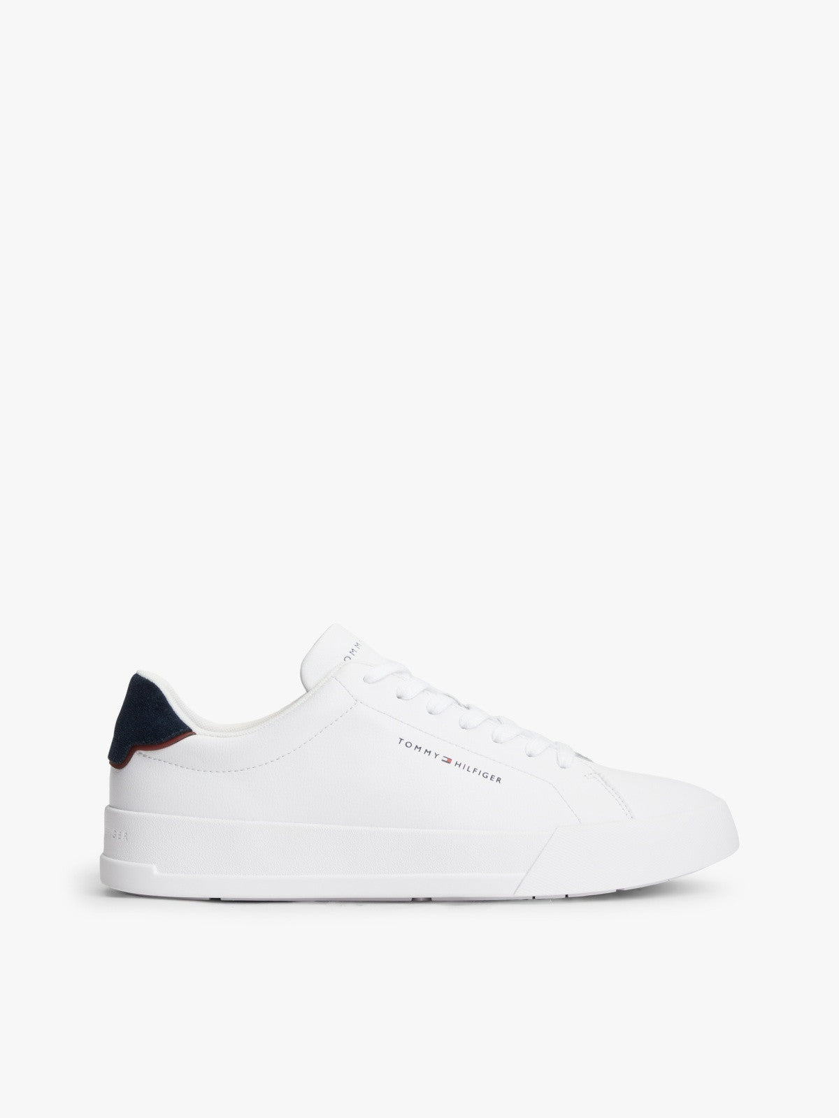 Tommy Hilfiger Logo Court Trainers With Leather - Ecru-WHITE 1778588554_6665_019048_WHITE_alternate