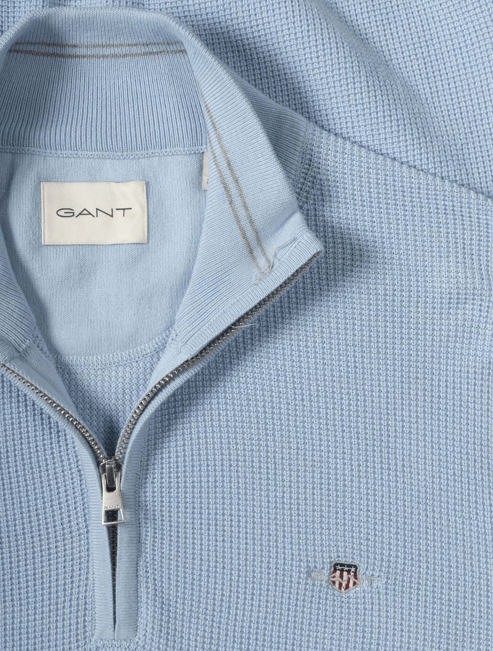GANT Micro Textured Cotton Half-Zip Pullover - Fresh Blue 1778831742_884_018871_LIGHT_BLUE_alternate