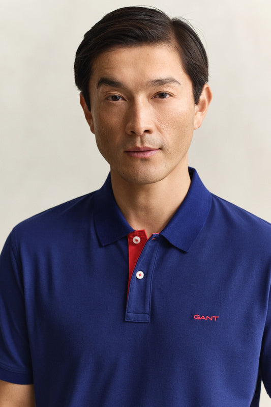 GANT Contrast Piqué Polo Shirt - Rich Navy-RICH NAVY 1778833718_7294_018881_RICH_NAVY_alternate