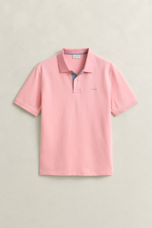GANT Contrast Piqué Polo Shirt - Bubblegum Pink-PINK 1779090776_0251_018896_PINK_alternate