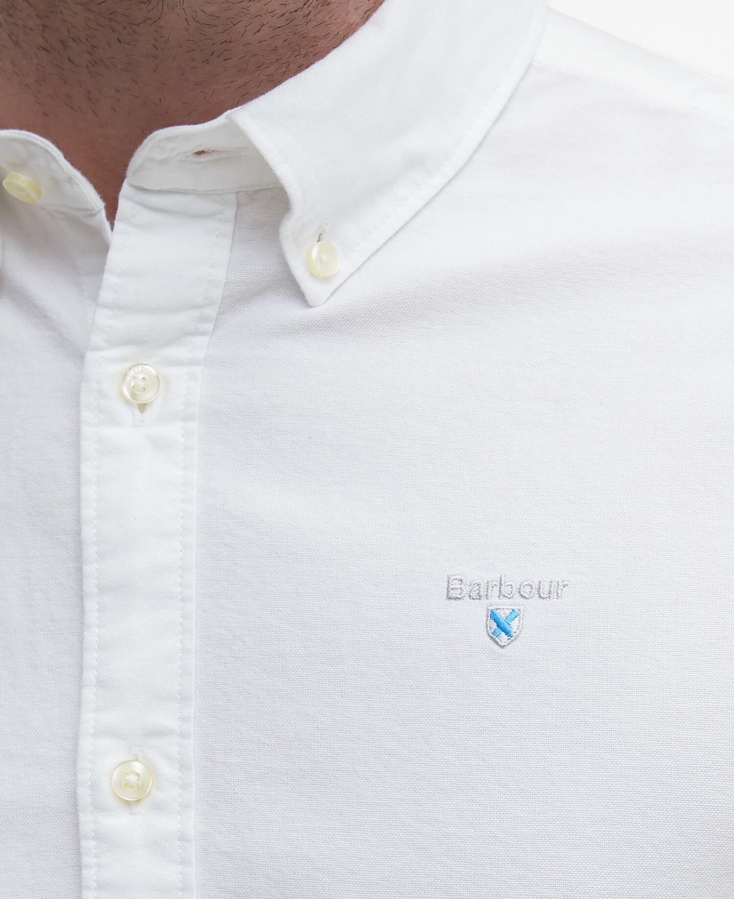 Barbour Oxtown Oxford Tailored Short-Sleeved Shirt - White 1779091726_8153_018522_WHITE_alternate