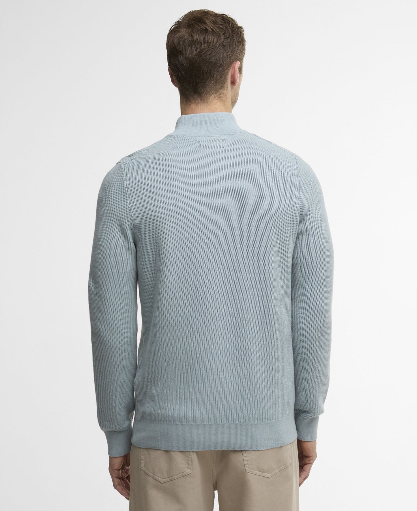 Barbour Essential Honeycomb Quarter-Zip Jumper - Blue 1779091978_7733_018773_SLATE_alternate