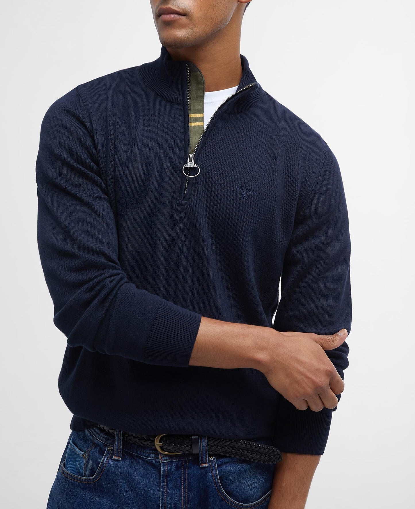 Barbour Cotton Quarter-Zip Jumper - Navy-NAVY 1779092722_9218_018777_NAVY_alternate