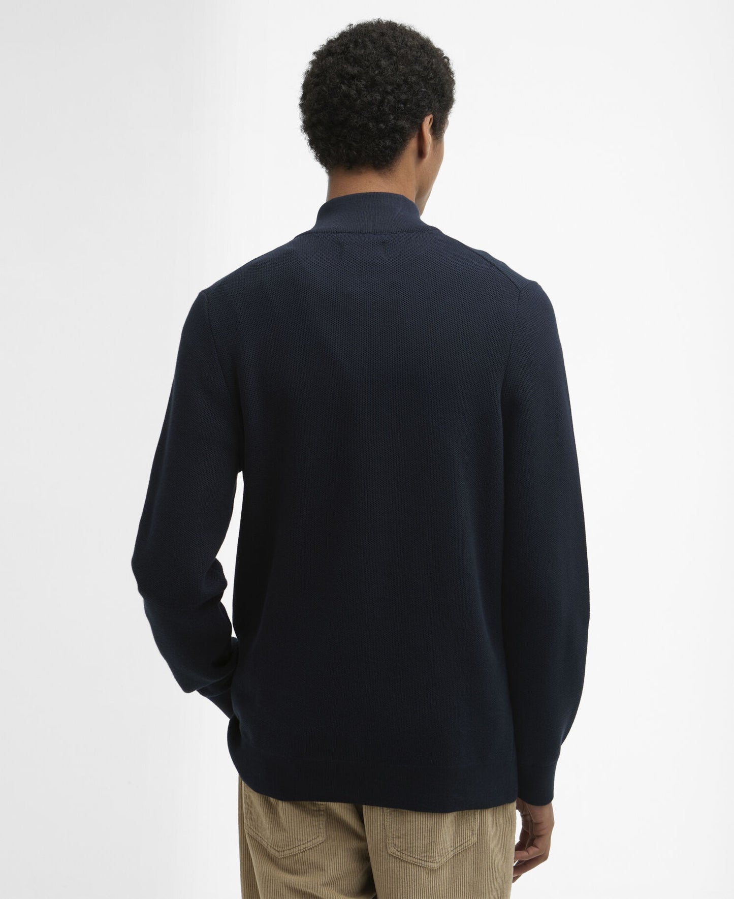 Barbour Essential Honeycomb Quarter-Zip Jumper - Navy-NAVY 1779092875_3674_018778_NAVY_alternate