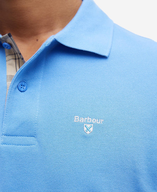 Barbour Tartan Piqué Polo Shirt - Delft Blue-BLUE 1779177177_2774_018783_BLUE_alternate