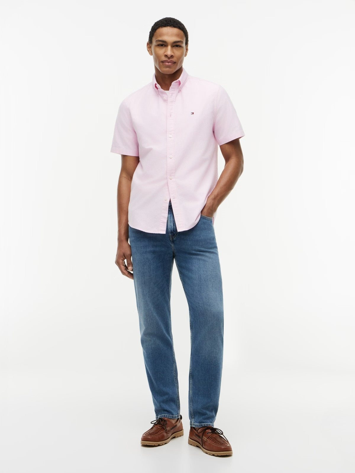 Tommy Hilfiger Heritage Oxford Regular Fit Short Sleeve Shirt — Rose Petal-ROSE 1779787510_4389_019394_ROSE_alternate