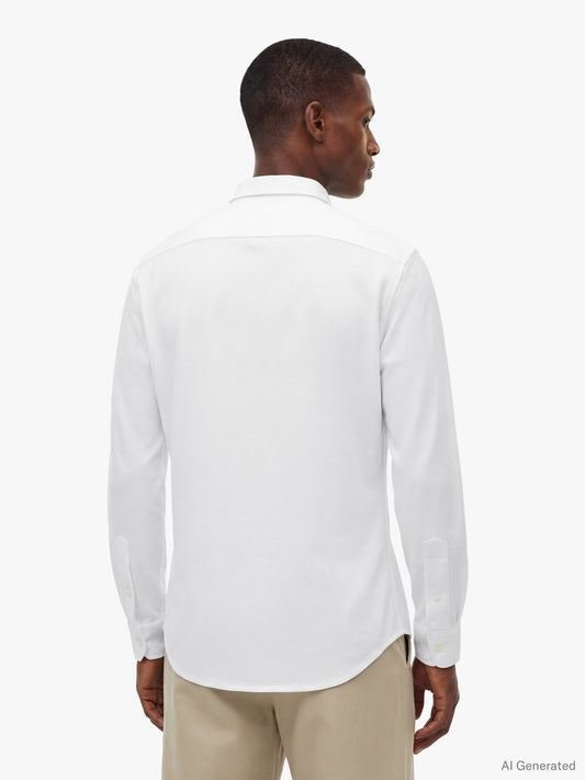 Tommy Hilfiger Knit Pique Featherweight Slim Fit Shirt — White-WHITE 1779793161_7275_019391_WHITE_alternate