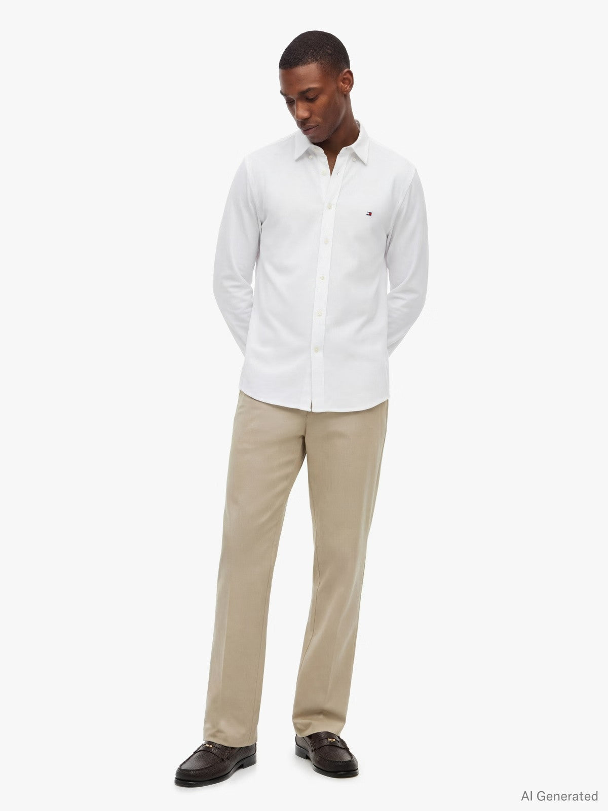 Tommy Hilfiger Knit Pique Featherweight Slim Fit Shirt — White-WHITE 1779793162_445_019391_WHITE_alternate