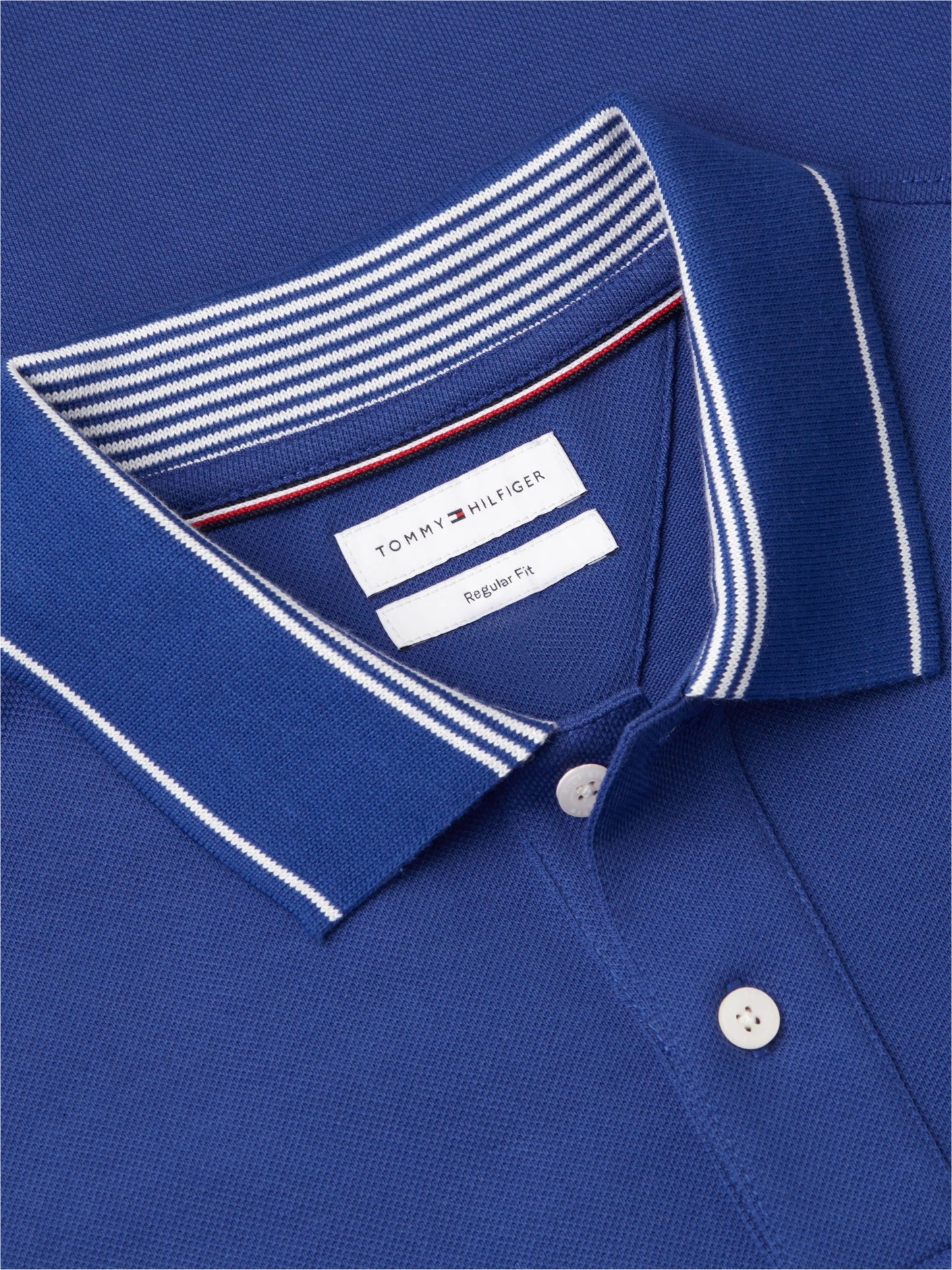 Tommy Hilfiger Stripe Undercollar Pique Polo - Pigment Blue-BLUE 1780665006_446_019475_BLUE_alternate