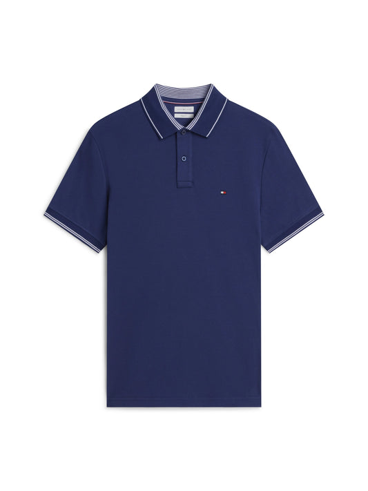 Tommy Hilfiger Stripe Undercollar Pique Polo - Carbon Navy-CARBON NAVY 1780665565_2339_019476_CARBON_NAVY_alternate