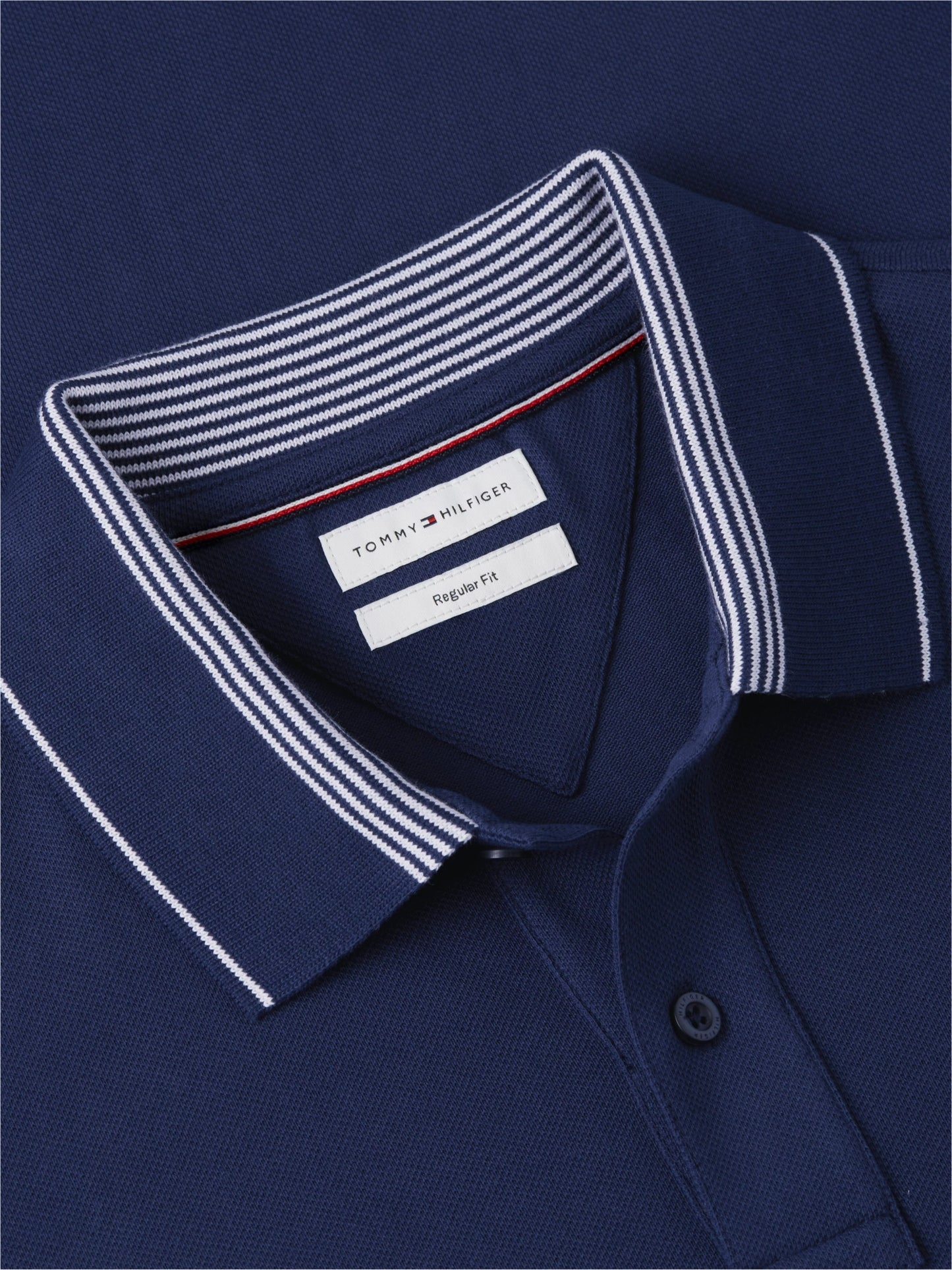 Tommy Hilfiger Stripe Undercollar Pique Polo - Carbon Navy-CARBON NAVY 1780665570_3196_019476_CARBON_NAVY_alternate