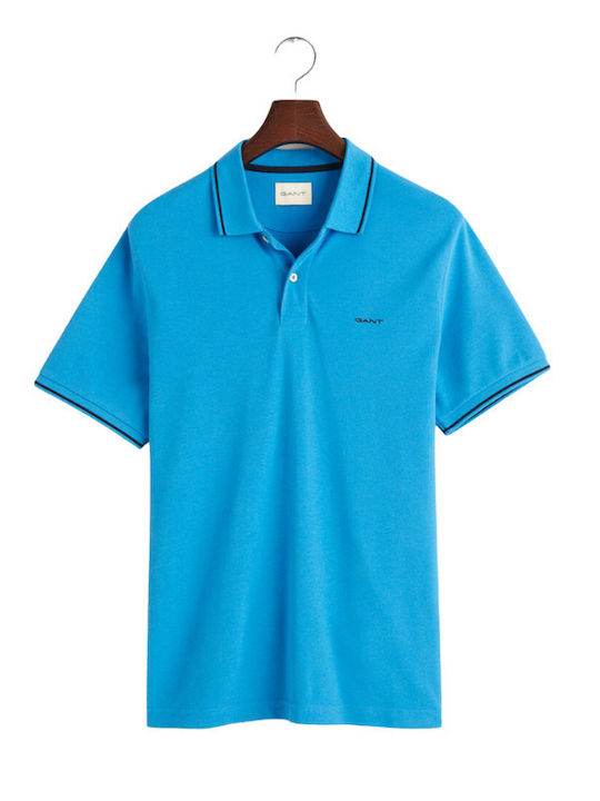 Gant Tipped Piqué Polo Shirt - Rich Blue 2062034_407-5