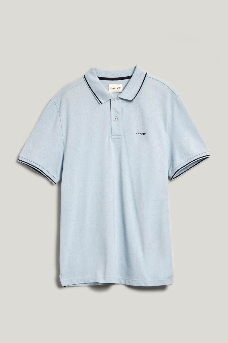 Gant Tipped Piqué Polo Shirt - Light Blue 2062034_457-4