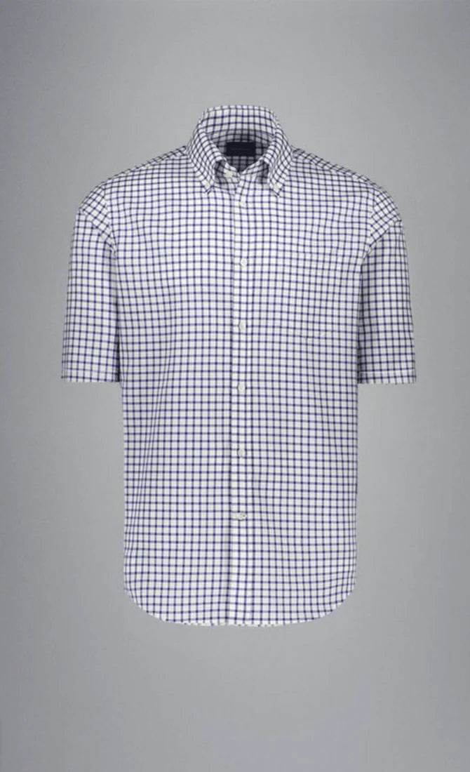 Paul & Shark. Short-Sleeve Checked Cotton Shirt 24413405-s32