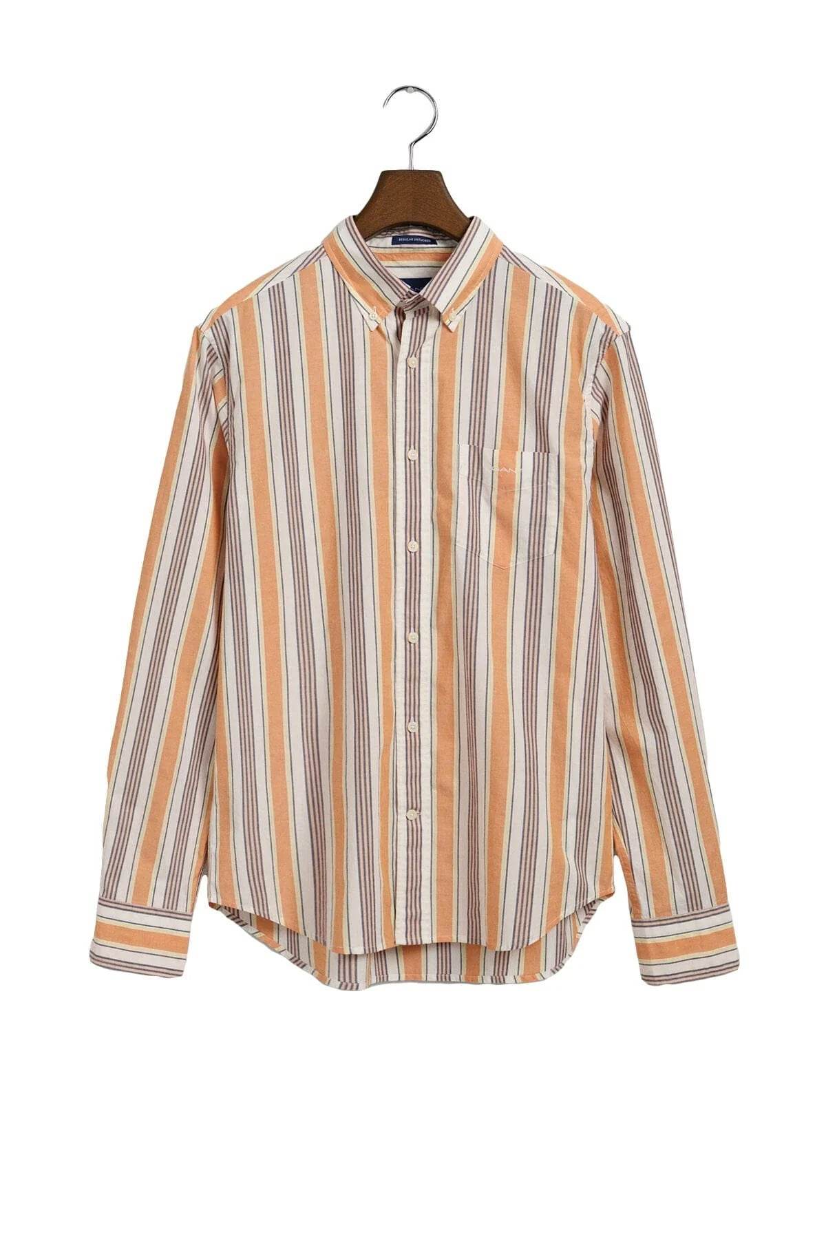 Regular Fit Colourful Stripe Shirt - Apricot Orange 3230055-834-1