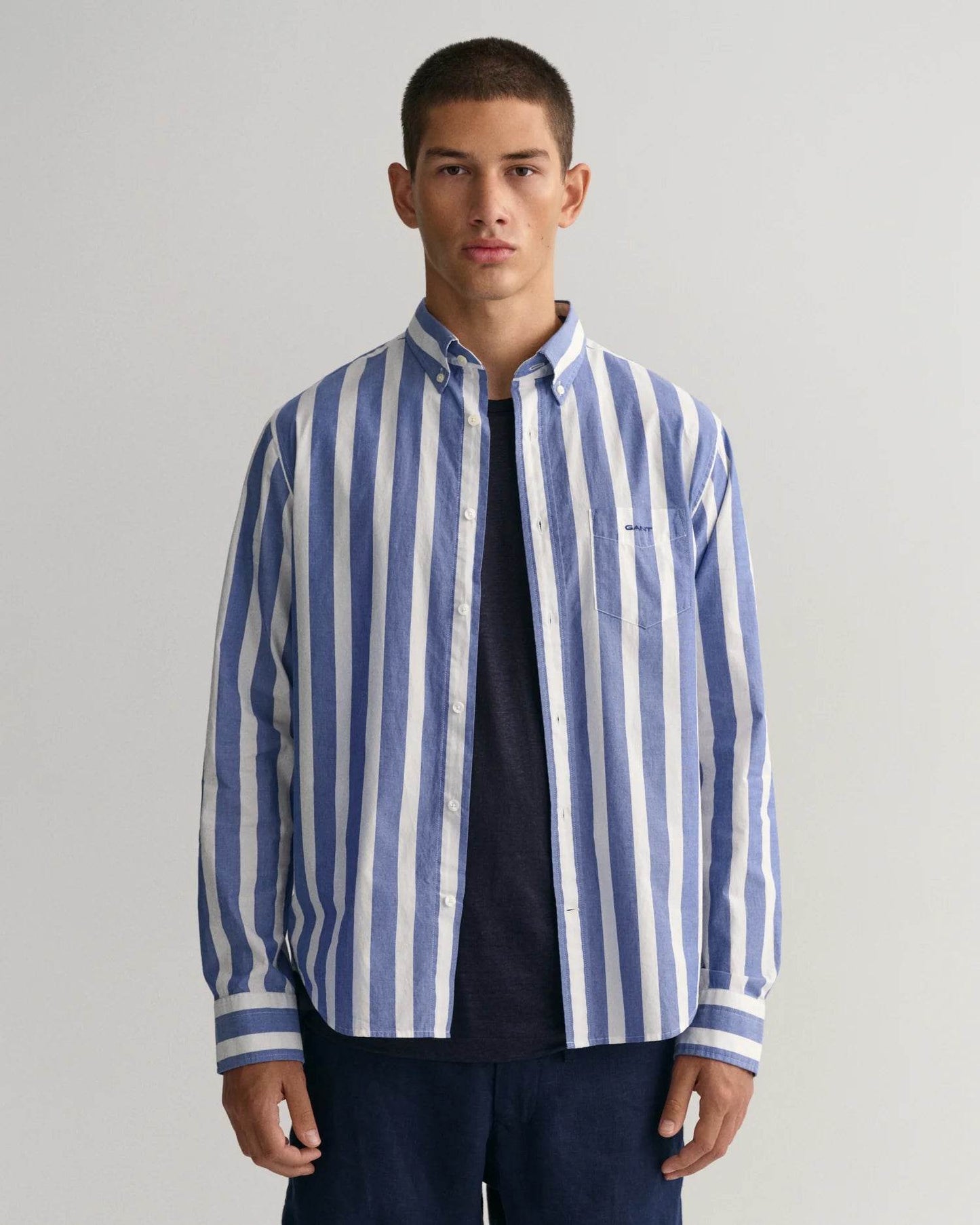 GANT Striped Regular Fit Shirt - Collage Blue 3230112-436-1