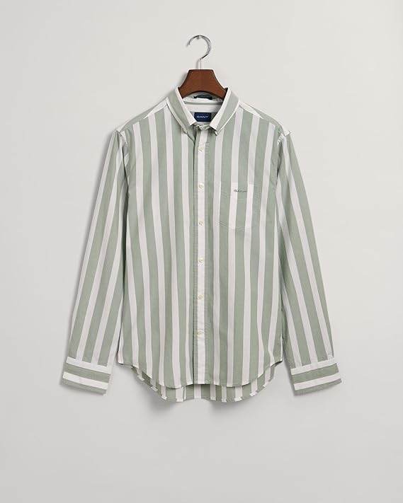 GANT Striped Regular Fit Shirt - Olive 3230112-olive-2