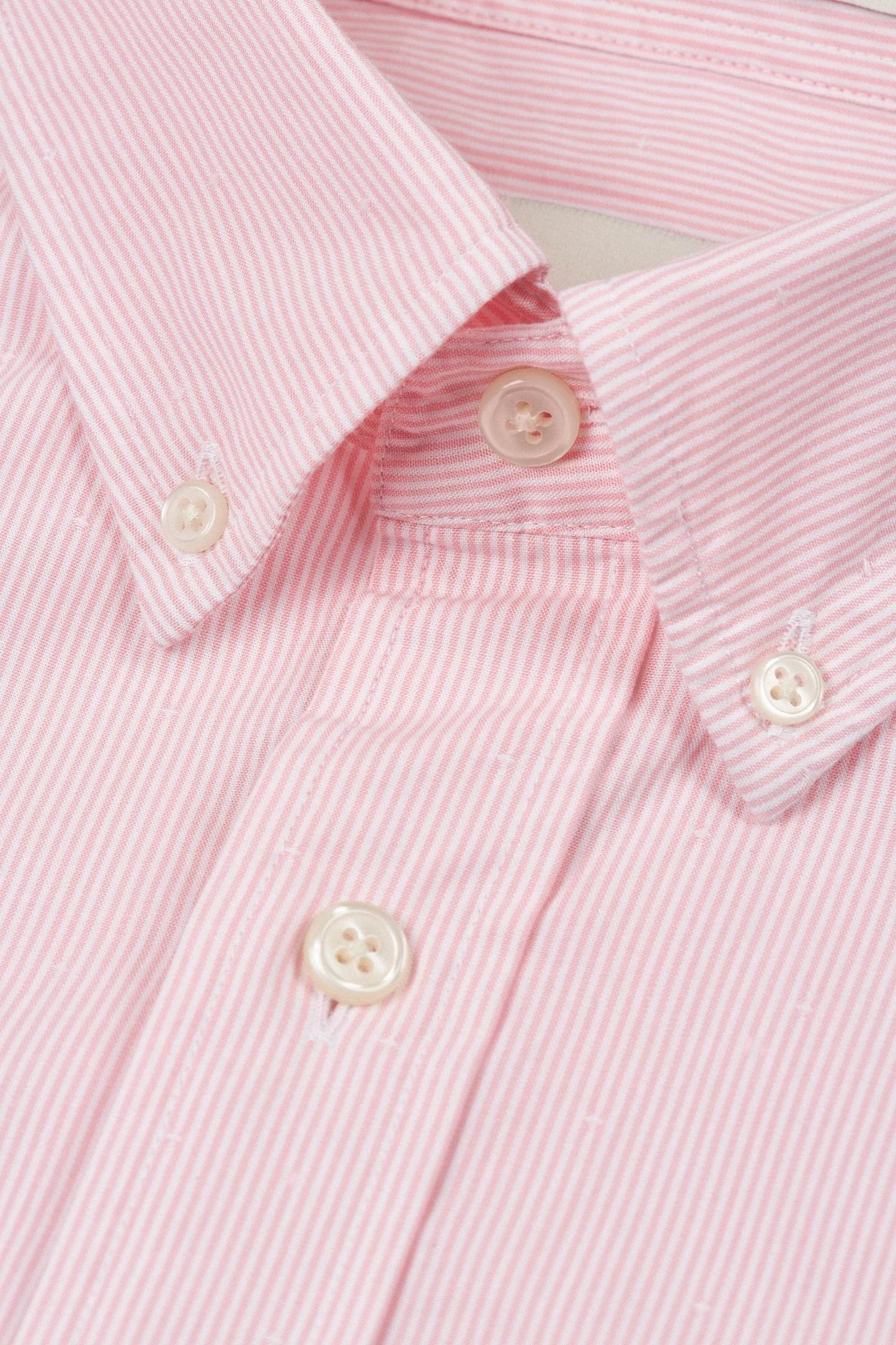 Gant Regular Fit Striped Dobby Dot Shirt - Geranium Pink 3250081-627-3