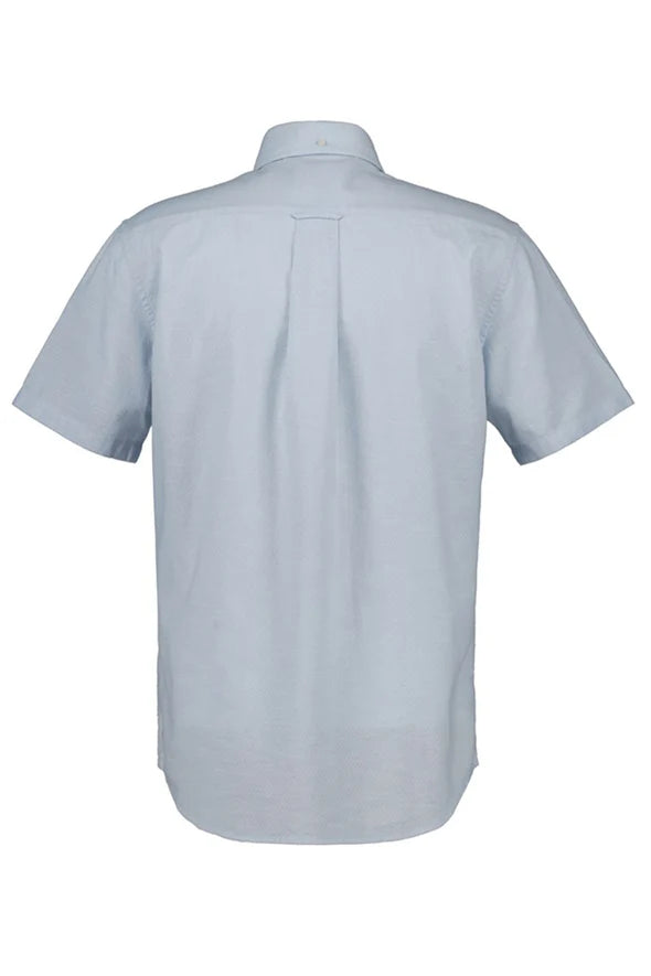 Gant Men's Regular Fit Short Sleeve Dobby Shirt - Blue 3250140457-2