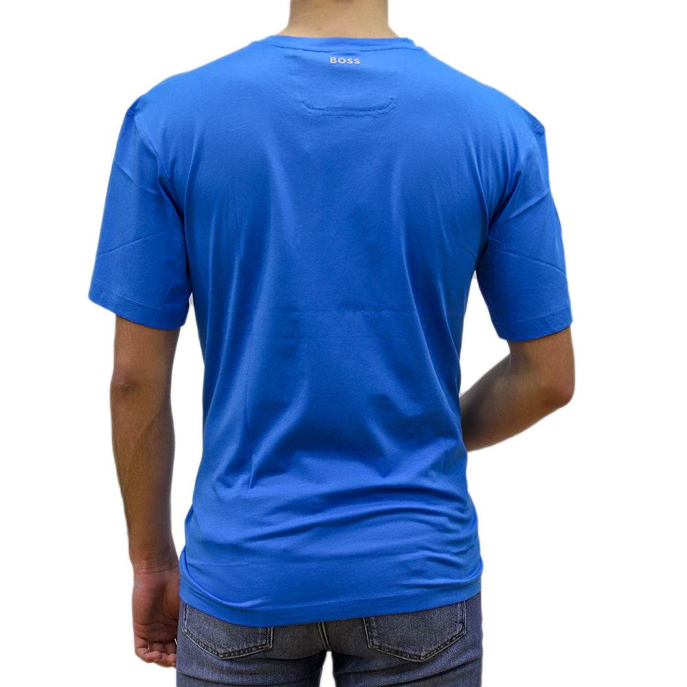 Hugo Boss Relaxed Fit Colour-Block Logo T-Shirt - Open Blue 50466295-blue-2