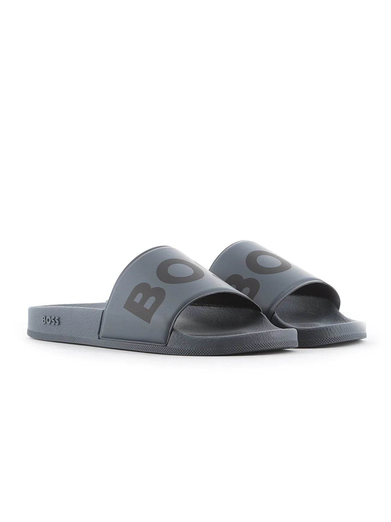 Hugo Boss Medium Grey Sean Slides - Medium Grey 50474975-033-1