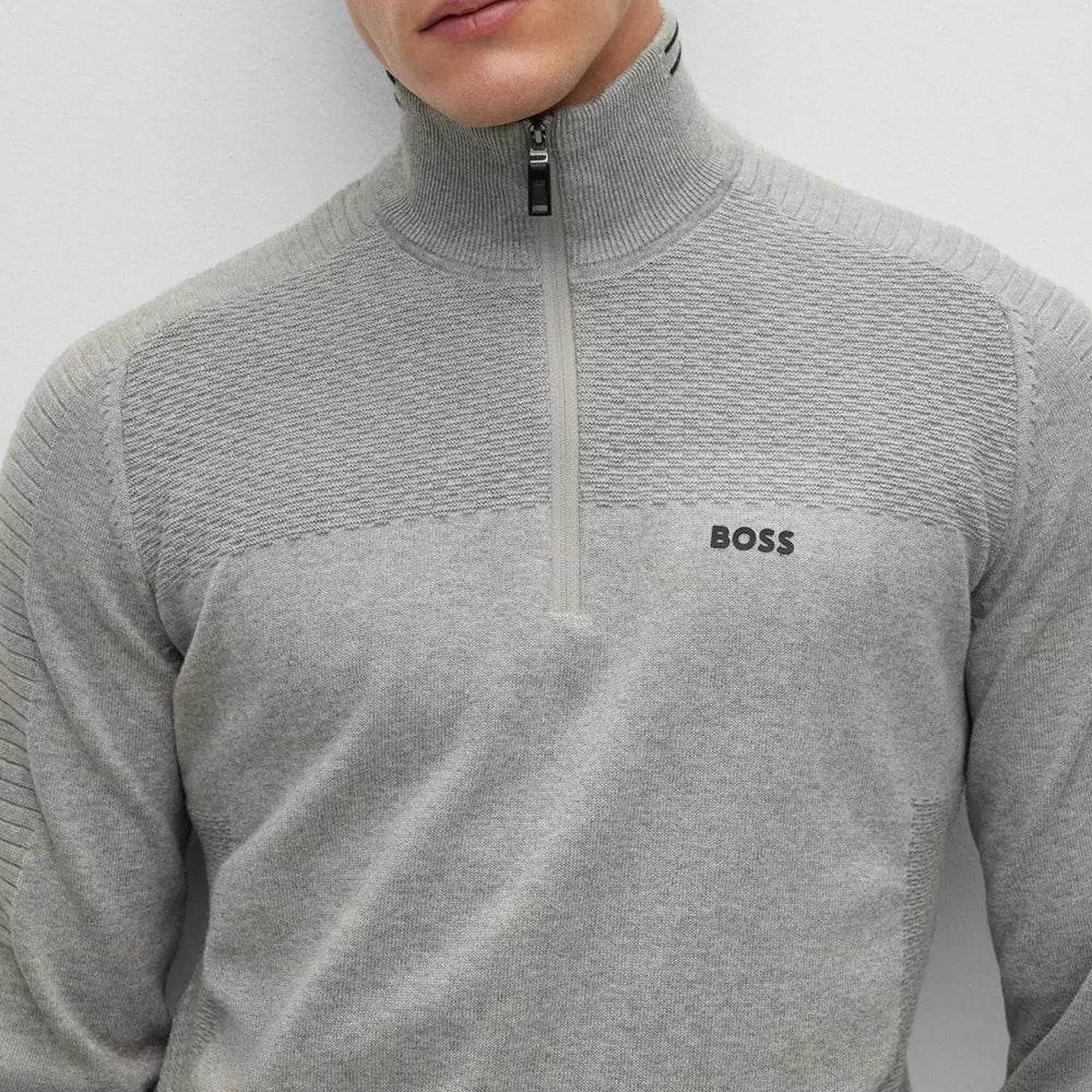 Hugo Boss Golf Jumper Zolet QZ - Light Grey Size XL 50482399-059-3_803078c8-12df-4a19-9532-a17db5fbb8eb