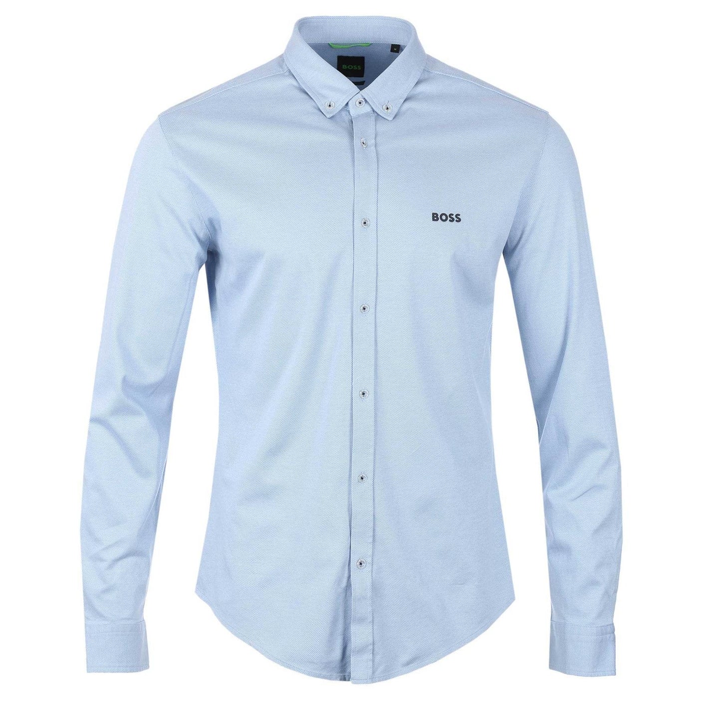 Hugo Boss Button-down regular-fit shirt in cotton jersey - Open Blue 50497486-471-1