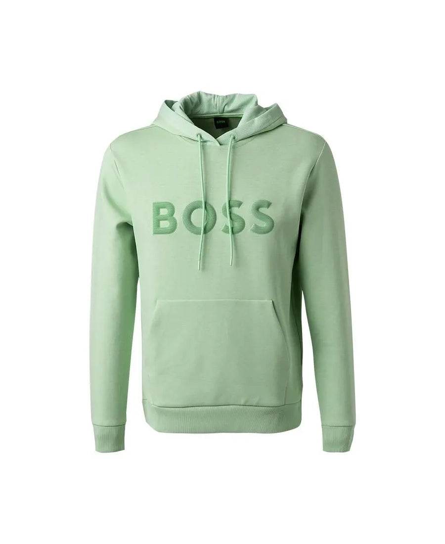 Hugo Boss Soody Mens Pullover Hoodie Open Green - Main Image