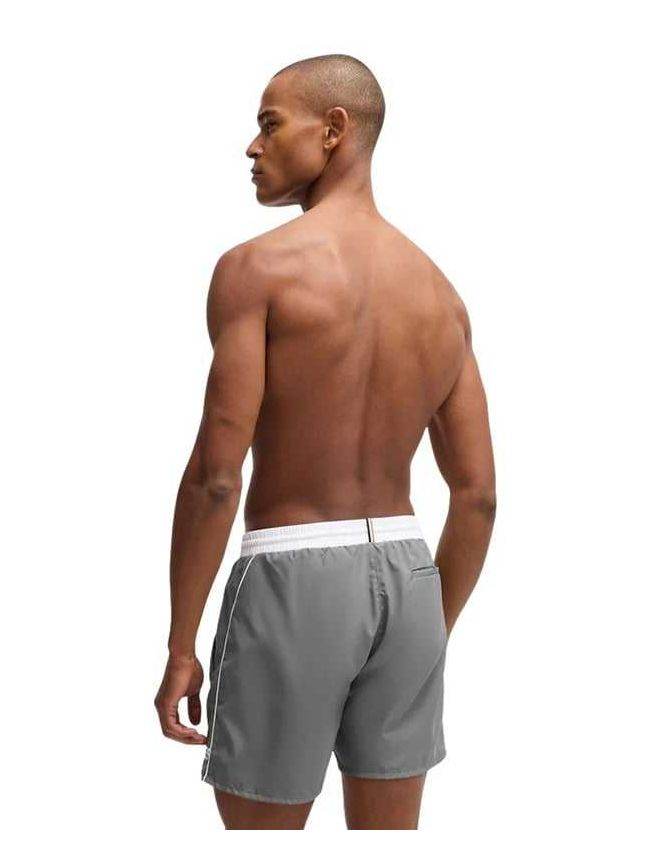 Hugo Boss Quick-drying Swim Shorts With Contrast Details - Grey 50514429-030-11