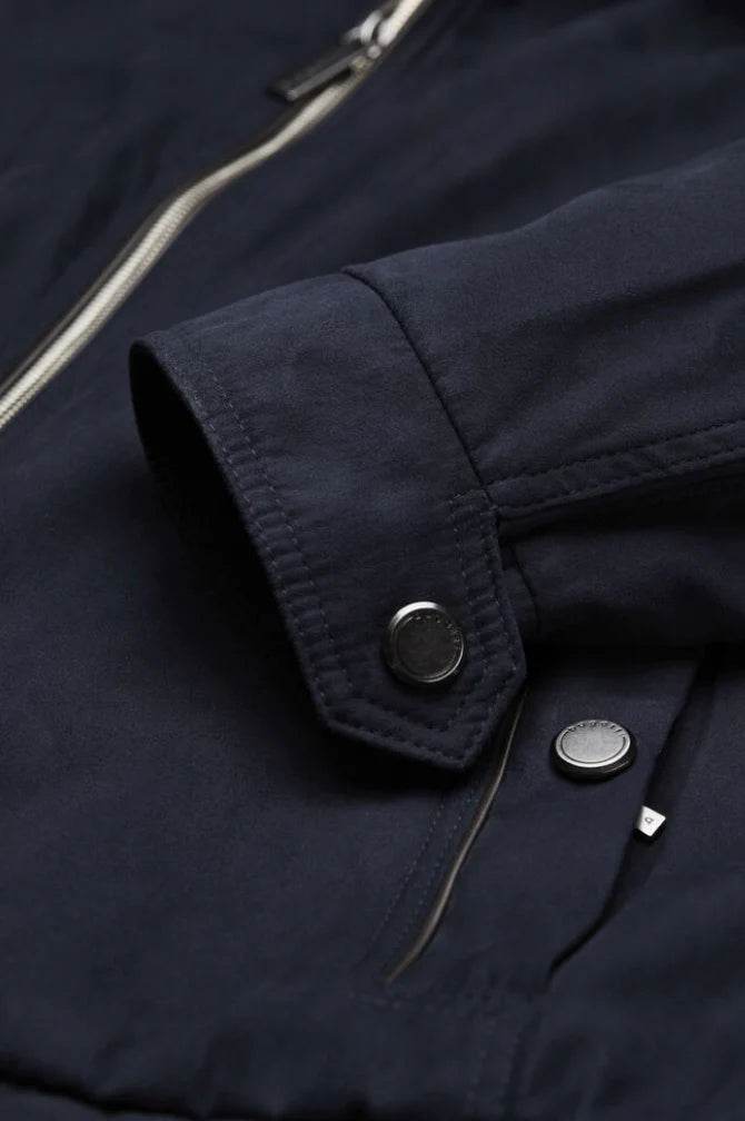 Bugatti Bomber jacket with water repellent function in taupe - Navy 577100-59018-390-4