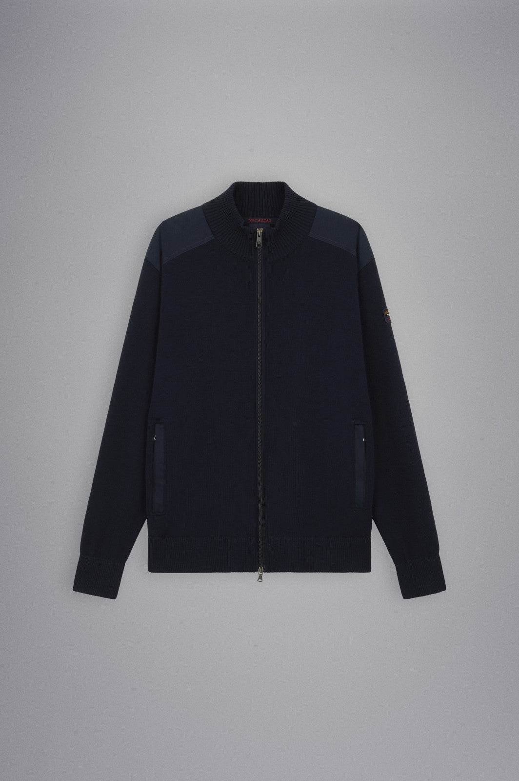 Paul & Shark Wool Full Zip Sweater With Iconic Badge - Dark Blue C0P1029-050-f-v_a6feaa7c-e63c-47d9-8a6a-6d1ce602ae4d