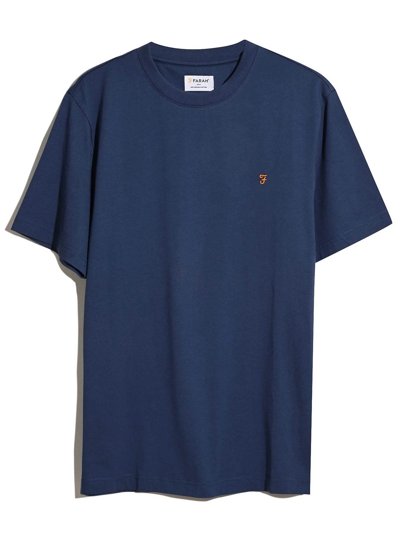 Farah Danny Regular Fit Organic Cotton T-Shirt - Sigil Blue F4KFD040_415-5