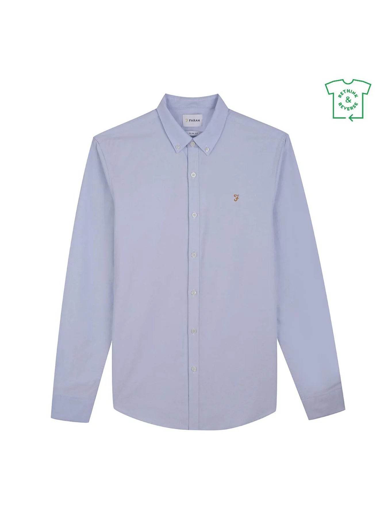 Farah Brewer Slim Fit Organic Cotton Oxford Shirt - Sky Blue F4WSB060_468_1800x1800_198e7148-9bec-45a6-be71-dc999b069c44