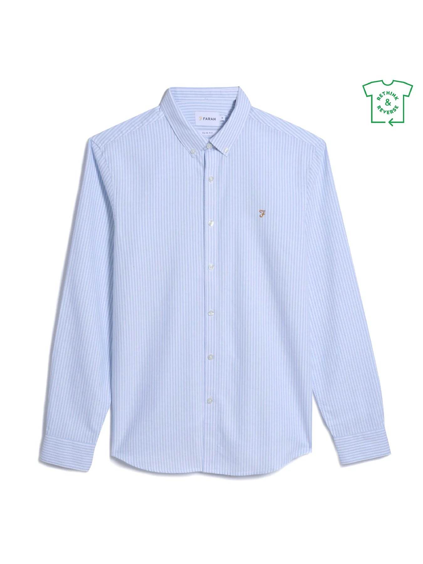 Farah Brewer Slim Fit Striped Organic Cotton Oxford Shirt - Sky Blue F4WSB070-468_1800x1800_bb33cace-d8f4-4d39-86f9-78cc0225ca56