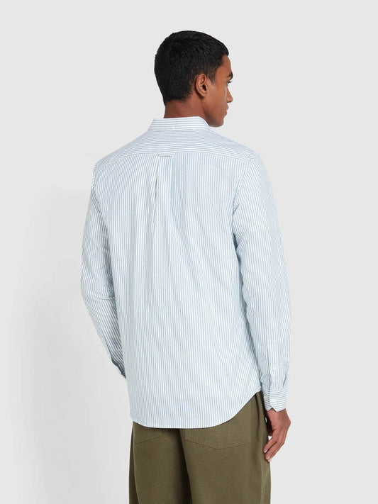 Farah Brewer Slim Fit Striped Organic Cotton Oxford Shirt - Green Meadow F4WSB070_387_02_1800x1800_e64687ed-928f-421a-b2a3-38891cbc325f