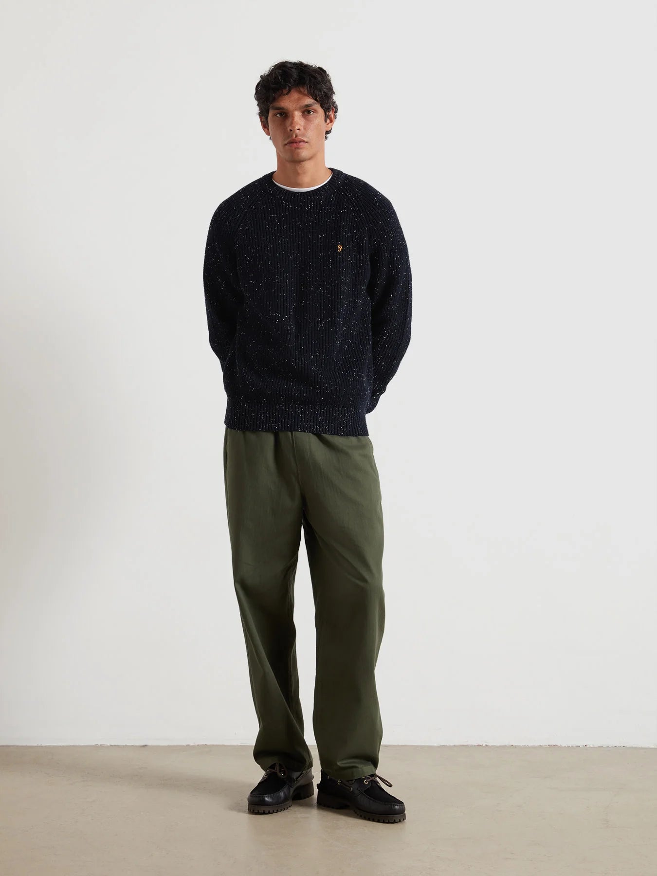Farah Sage Nepped Sweater - True Navy F4gff0244122