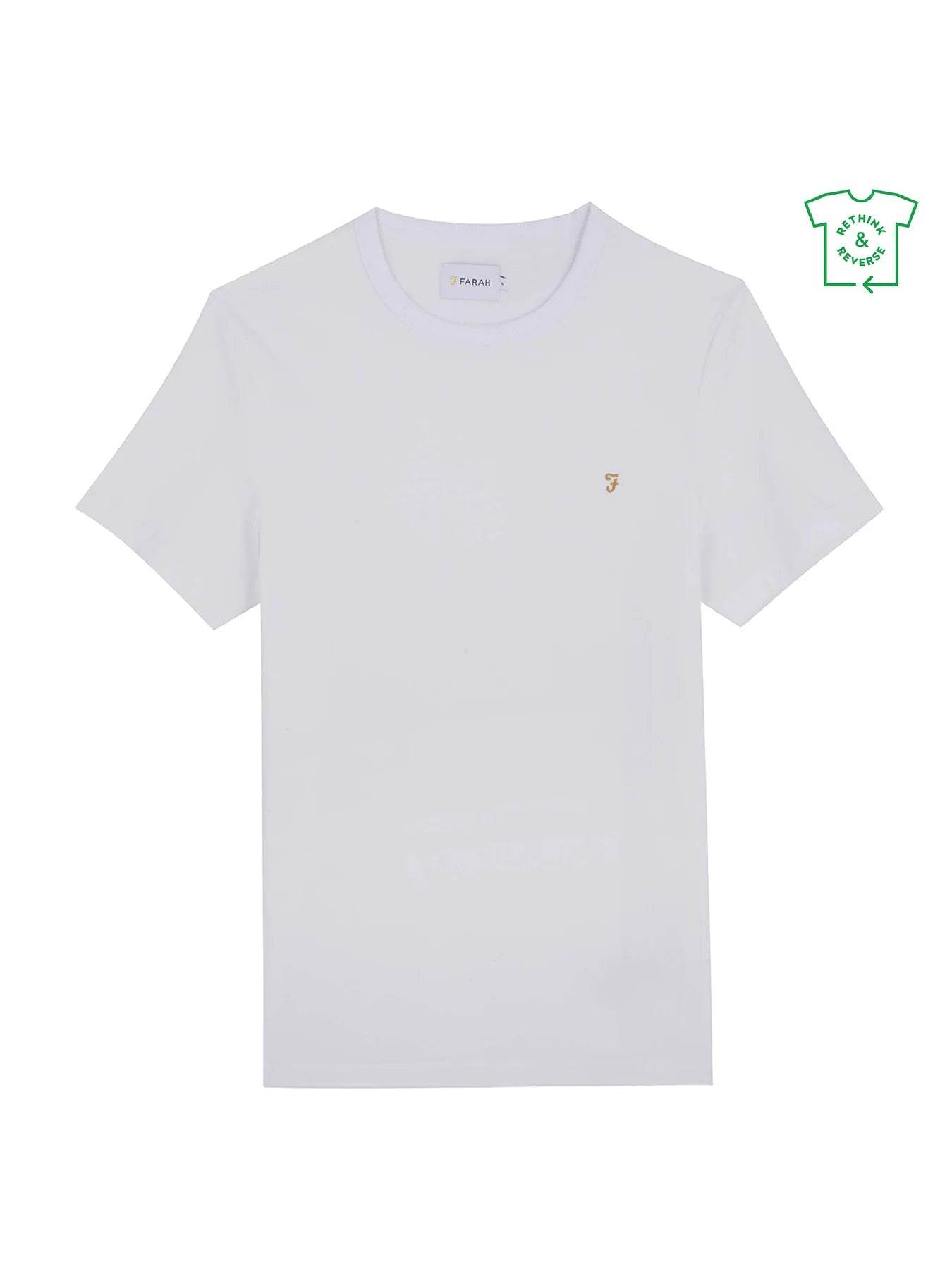 Farah Danny Regular Fit Organic Cotton T-Shirt - White F4kfd040-104-5