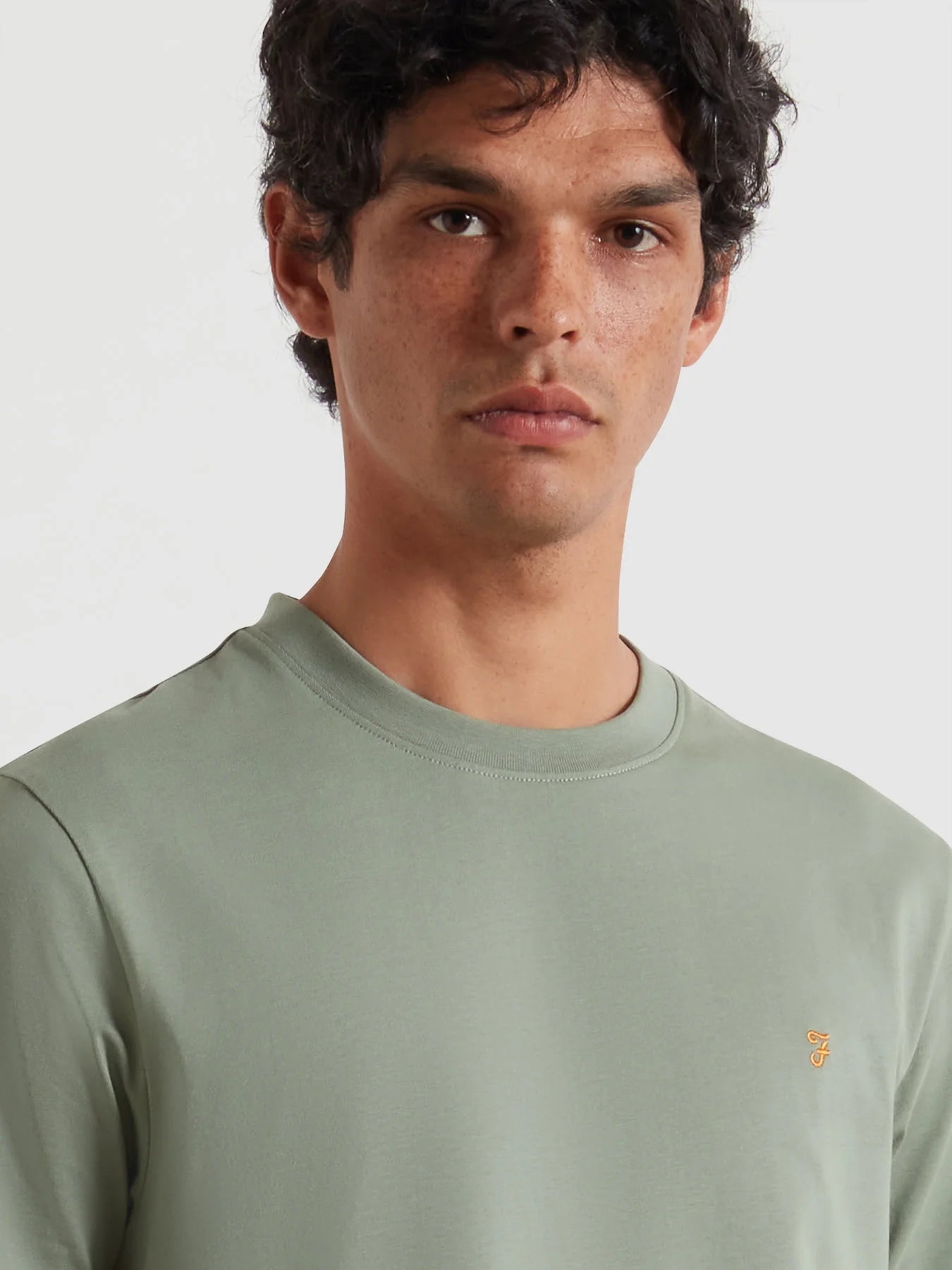 Farah Danny Regular Fit Organic Cotton T-Shirt In Tarragon Green F4kfd0403184