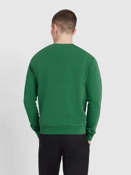 Farah Tim Organic Cotton Crew Neck Sweatshirt - Green Meadow F4kfd076-387-3